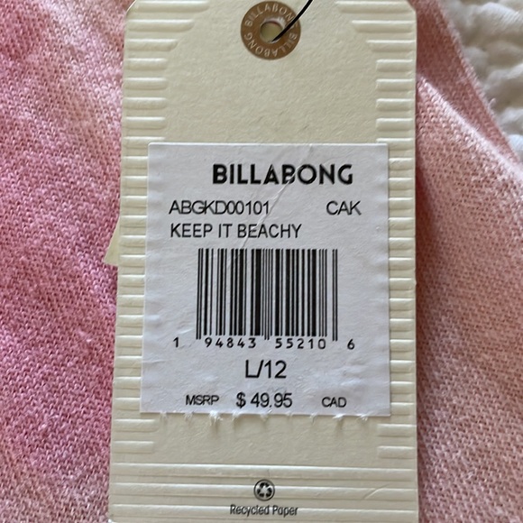 BILLABONG “Keep it Beachy” Pink T shirt with Pineapples print New w/ Tag Size L - Picture 8 of 10